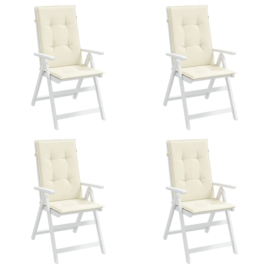 Gartenstuhlauflagen für Hochlehner 4Stk. Creme 120x50x3cm Stoff - Pazzar.ch