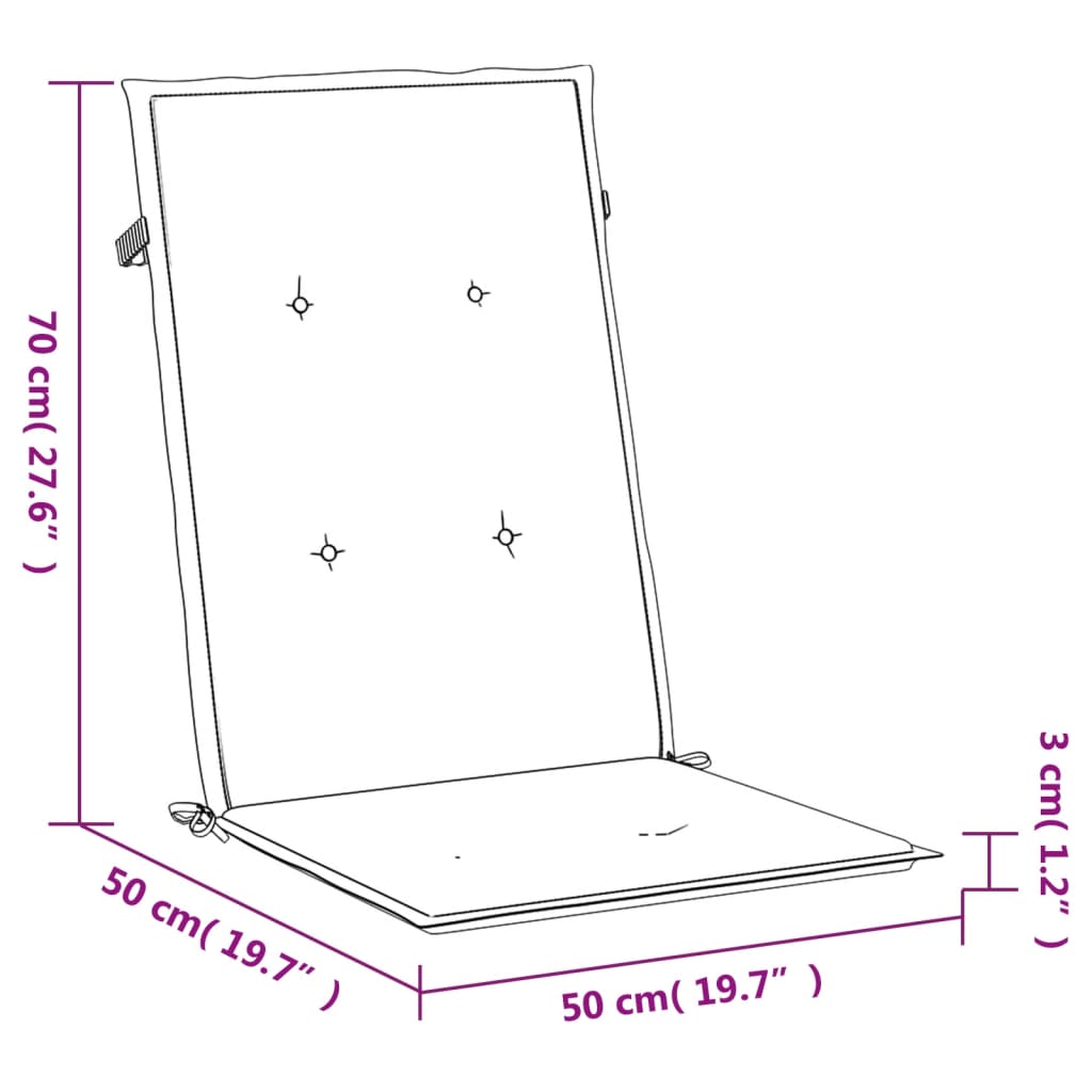 Gartenstuhlauflagen für Hochlehner 4Stk. Creme 120x50x3cm Stoff - Pazzar.ch