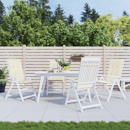 Gartenstuhlauflagen für Hochlehner 4Stk. Creme 120x50x3cm Stoff - Pazzar.ch