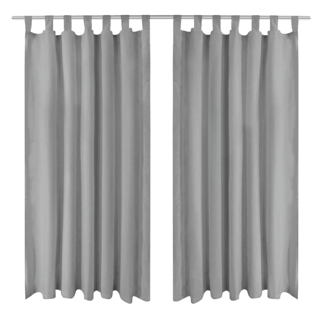 Vorhänge aus Mikro-Satin 2 Stk. mit Schlaufen 140×225 cm Grau - Pazzar.ch
