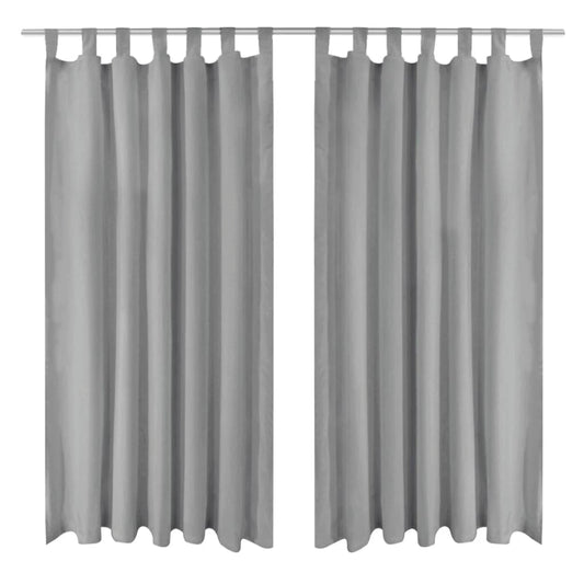 Vorhänge aus Mikro-Satin 2 Stk. mit Schlaufen 140×225 cm Grau - Pazzar.ch