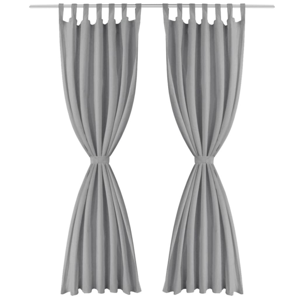 Vorhänge aus Mikro-Satin 2 Stk. mit Schlaufen 140×225 cm Grau - Pazzar.ch