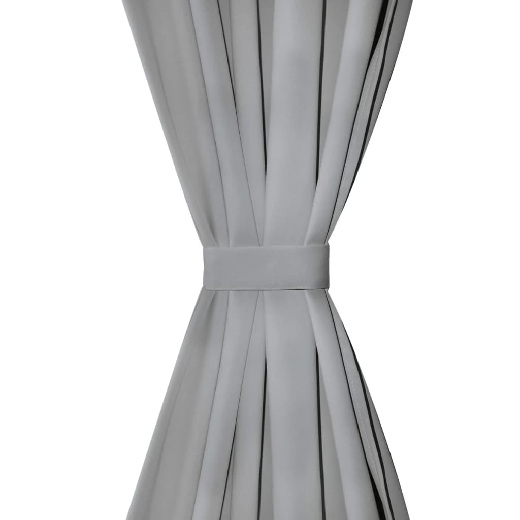Vorhänge aus Mikro-Satin 2 Stk. mit Schlaufen 140×225 cm Grau - Pazzar.ch