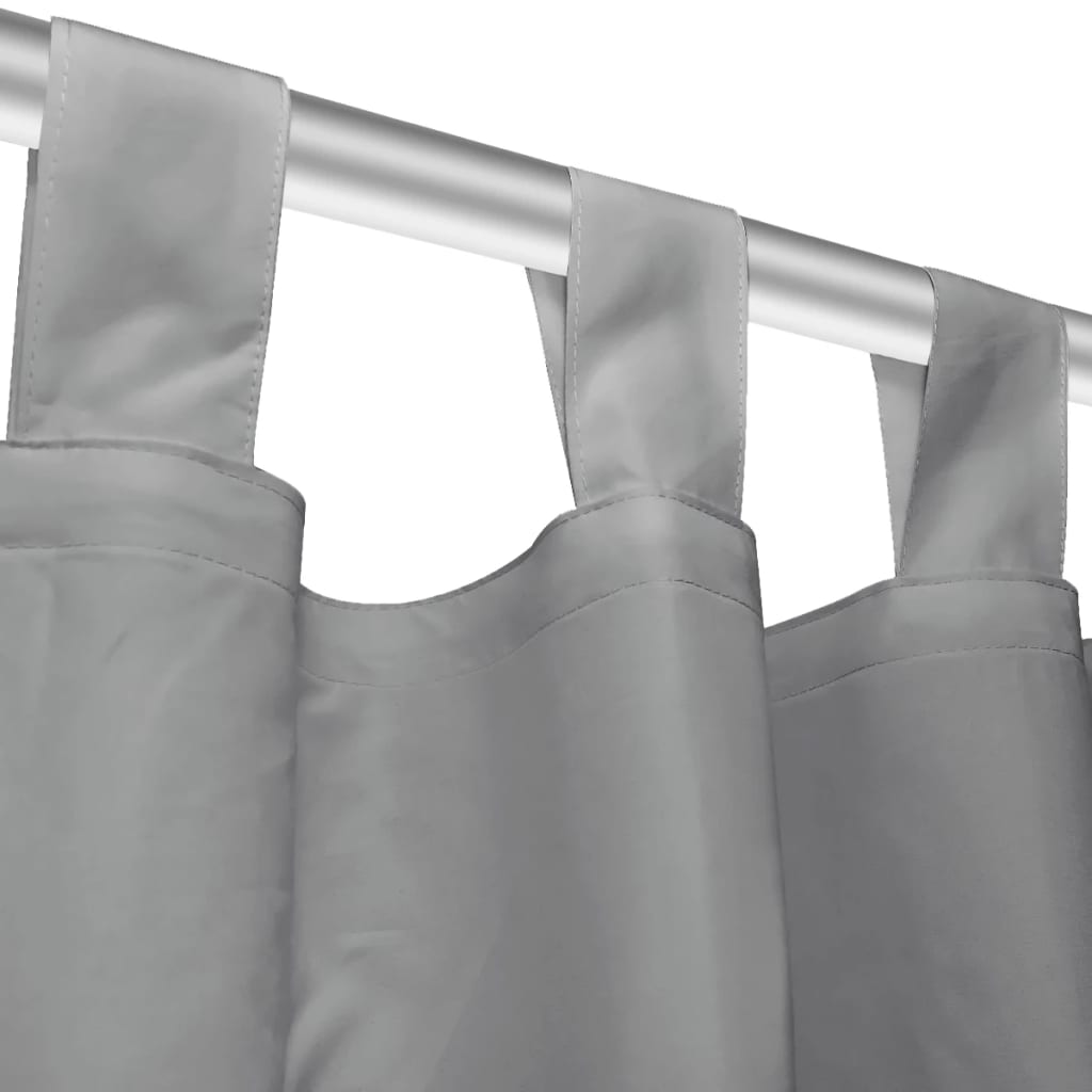 Vorhänge aus Mikro-Satin 2 Stk. mit Schlaufen 140×225 cm Grau - Pazzar.ch