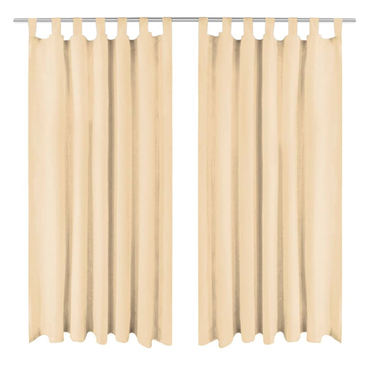 Vorhänge Mikro-Satin 2 Stk. mit Schlaufen 140x245 cm Beige - Pazzar.ch