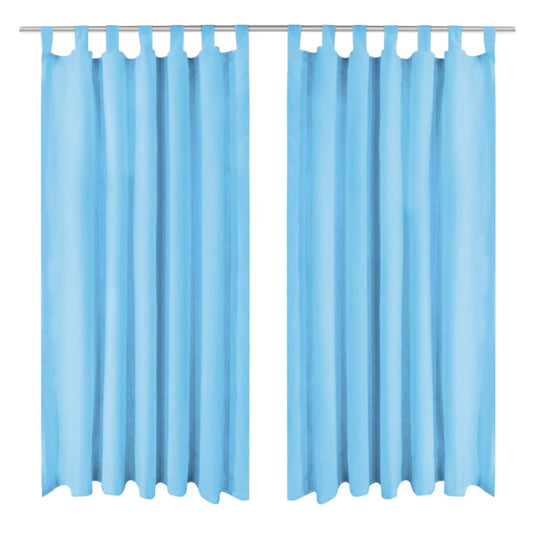Vorhänge Mikro-Satin 2 Stk. mit Schlaufen 140 x 175 cm Türkis - Pazzar.ch