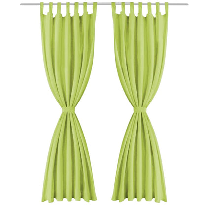 Vorhänge Mikro-Satin 2 Stk. mit Schlaufen 140×245 cm Grün - Pazzar.ch