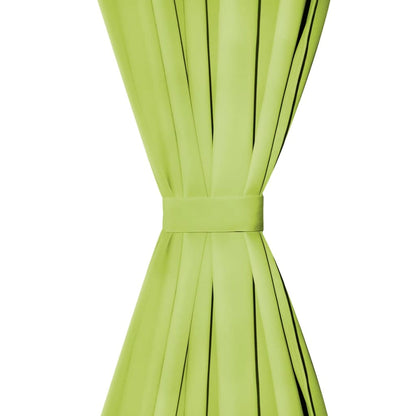Vorhänge Mikro-Satin 2 Stk. mit Schlaufen 140×245 cm Grün - Pazzar.ch