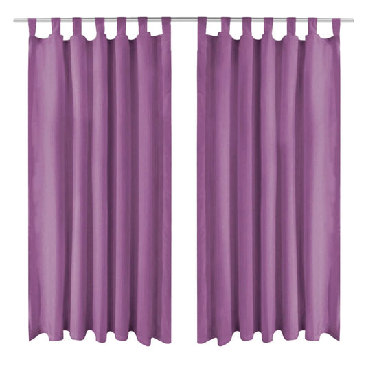 Vorhänge Mikro-Satin 2 Stk. mit Schlaufen 140×175 cm Lila - Pazzar.ch