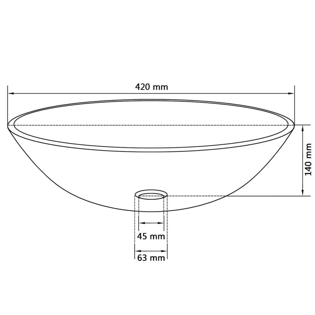 Waschbecken gehärtetes Glas 42 cm transparent - Pazzar.ch