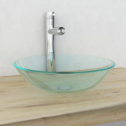 Waschbecken gehärtetes Glas 42 cm transparent - Pazzar.ch