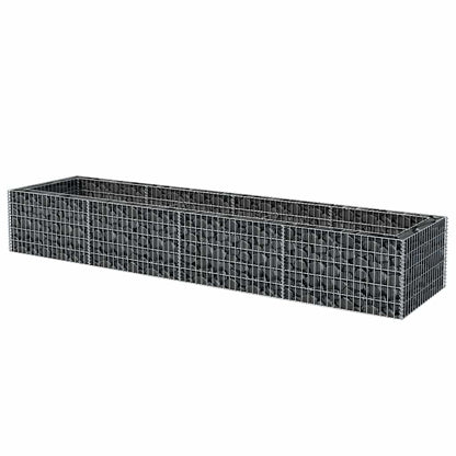 Gabionen-Hochbeet Stahl 360×90×50 cm - Pazzar.ch