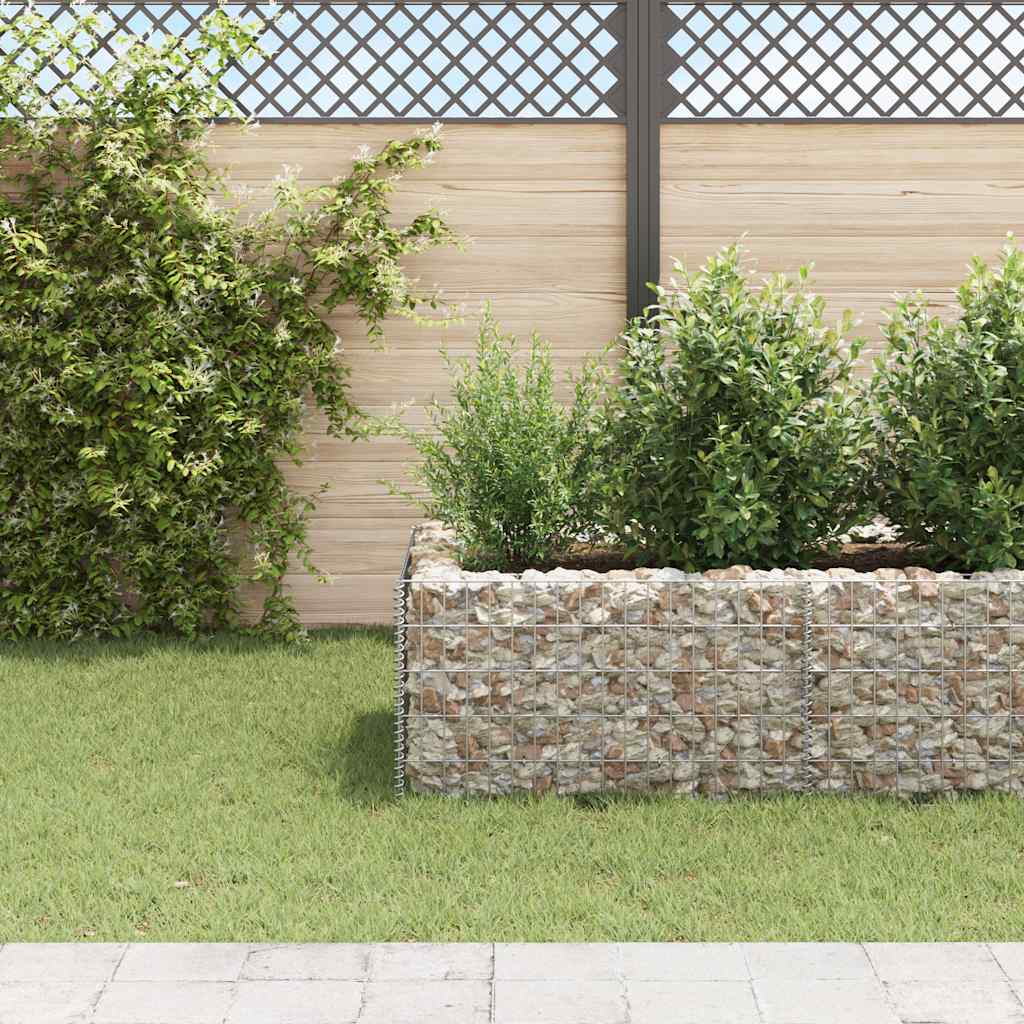 Gabionen-Hochbeet Stahl 360×90×50 cm - Pazzar.ch