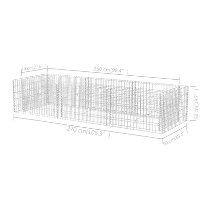 Gabionen-Hochbeet Stahl 270×90×50 cm - Pazzar.ch