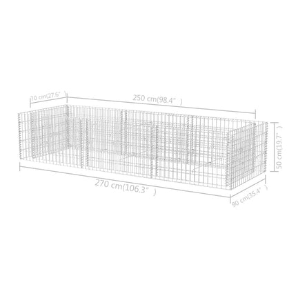 Gabionen-Hochbeet Stahl 270×90×50 cm - Pazzar.ch