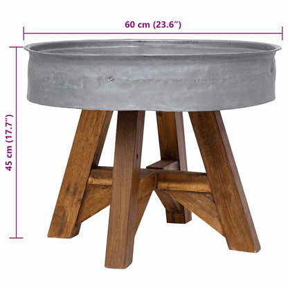 Couchtisch Gemischtes Altholz 60x45 cm Silbern - Pazzar.ch