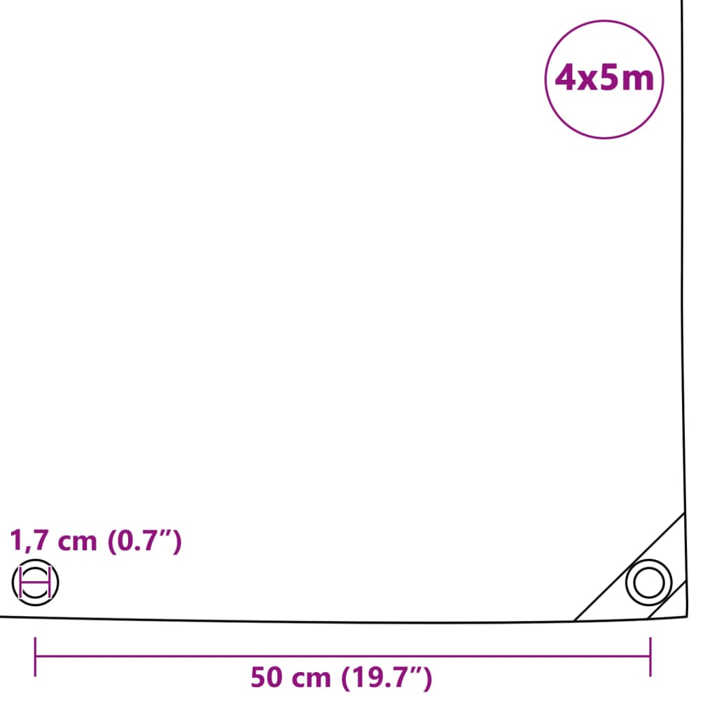 Abdeckplane 650 g/m² 4x5 m Grau