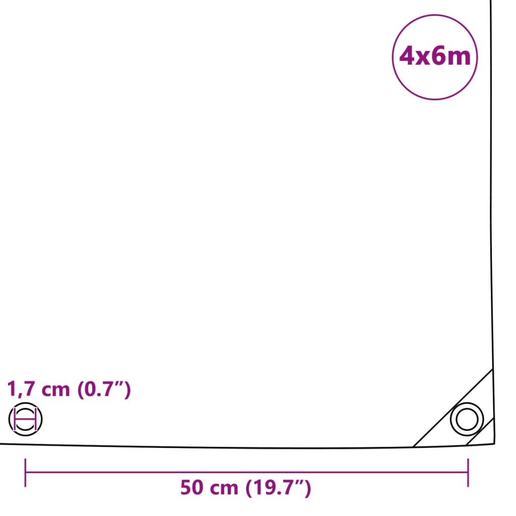 Abdeckplane 650 g/m² 4x6 m Grau - Pazzar.ch