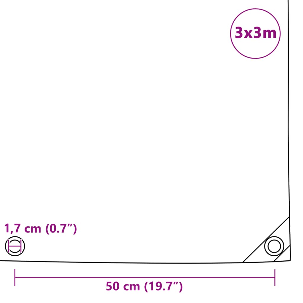 Abdeckplane 650 g/m² 3x3 m Blau - Pazzar.ch