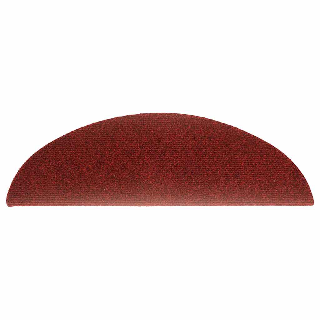 Stufenmatten Selbstklebend 15 Stk. 56x17x3 cm Bordeauxrot Halbrund