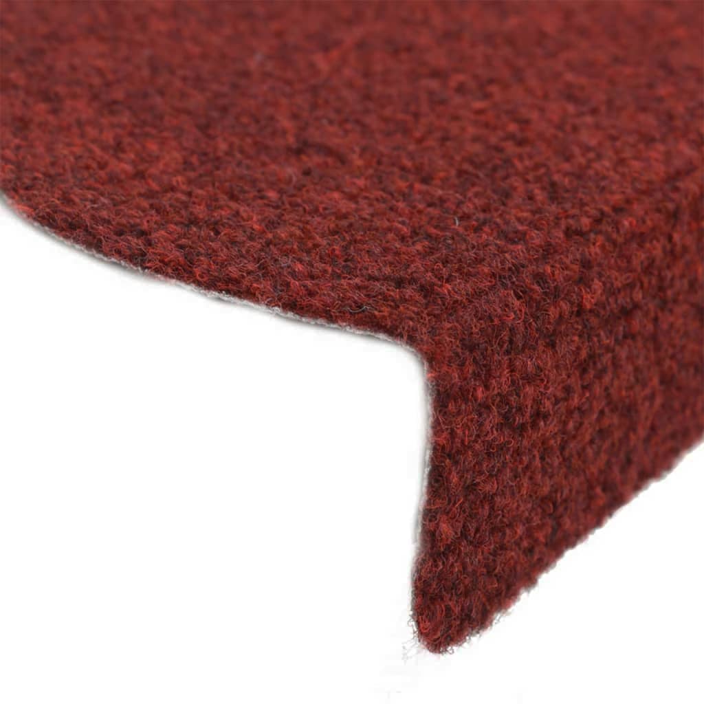 Stufenmatten Selbstklebend 15 Stk. 56x17x3 cm Bordeauxrot Halbrund