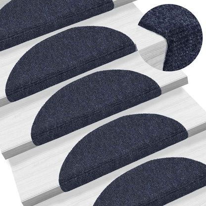 Stufenmatten Selbstklebend 15 Stk. 56x17x3 cm Blau Halbrund