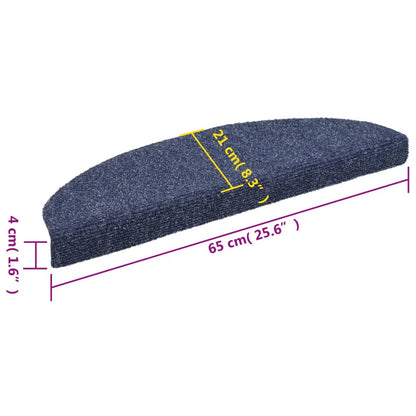 Stufenmatten Selbstklebend 15 Stk. 65x21x4 cm Blau Halbrund Groß
