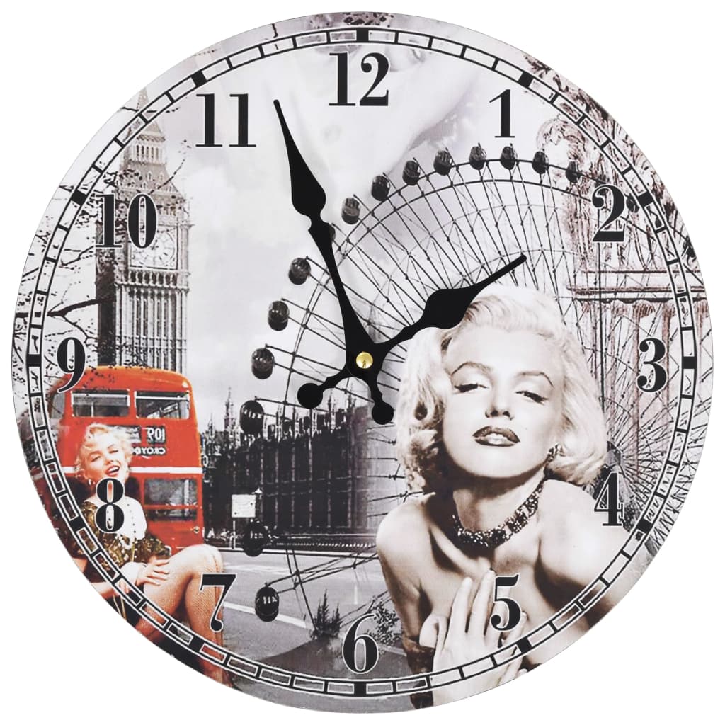 Wanduhr Vintage Marilyn Monroe 30 cm - Pazzar.ch