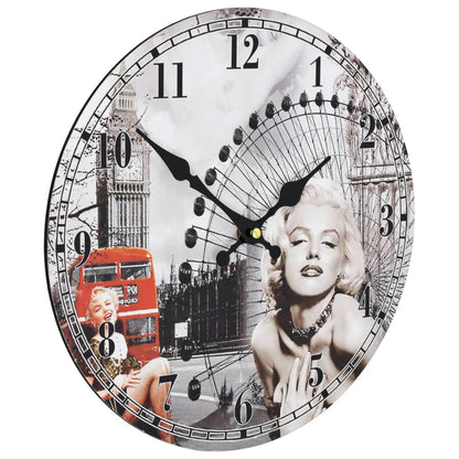 Wanduhr Vintage Marilyn Monroe 30 cm - Pazzar.ch