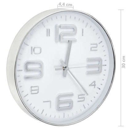 Wanduhr 30 cm Silbern - Pazzar.ch