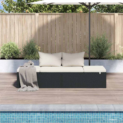 Gartenbett Schwarz 195×60 cm Poly Rattan - Pazzar.ch