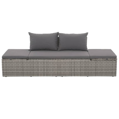 Gartenbett Grau 195×60 cm Poly Rattan - Pazzar.ch