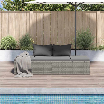 Gartenbett Grau 195×60 cm Poly Rattan - Pazzar.ch