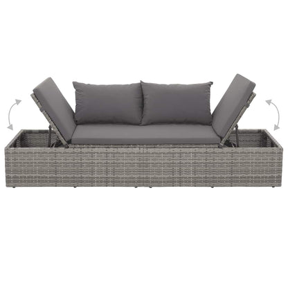 Gartenbett Grau 195×60 cm Poly Rattan - Pazzar.ch