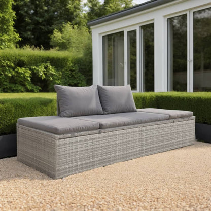 Gartenbett Grau 195×60 cm Poly Rattan - Pazzar.ch