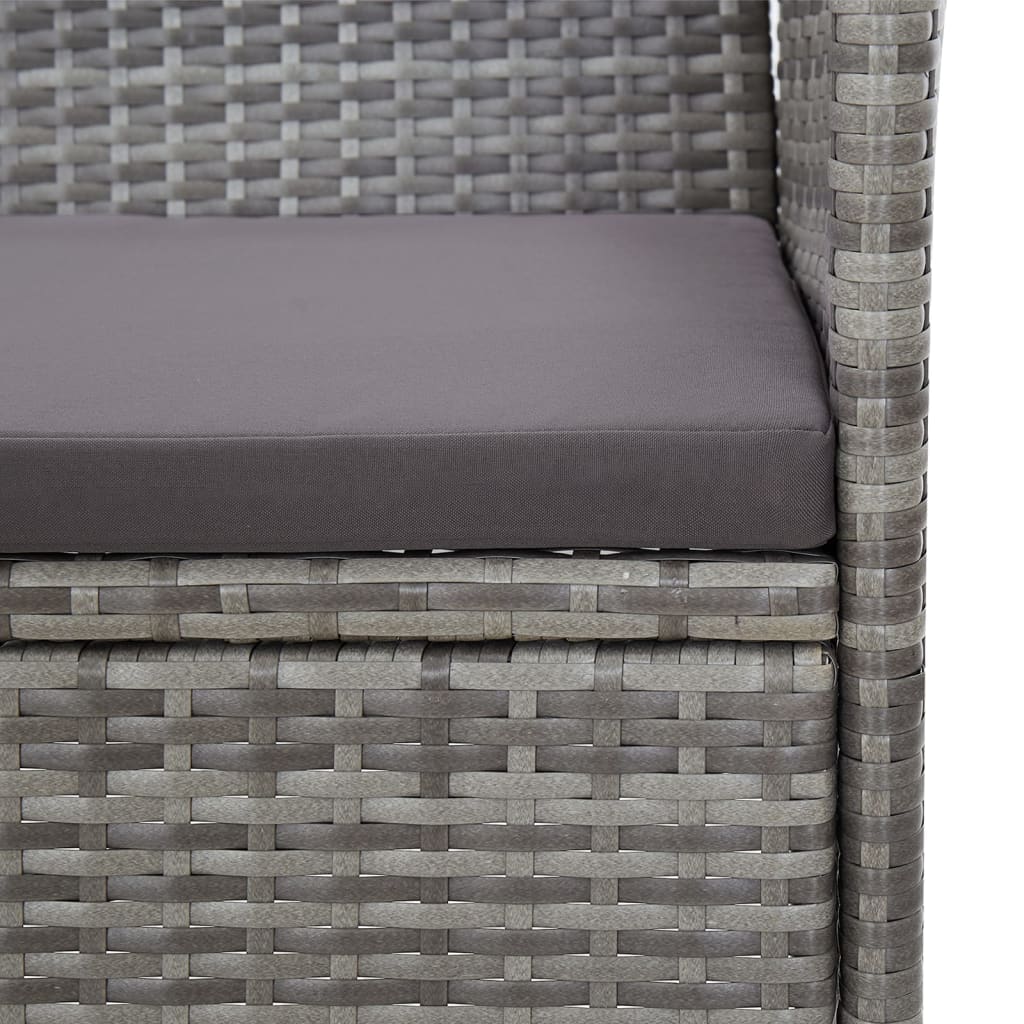 Gartenbank 105 cm Poly Rattan Grau - Pazzar.ch