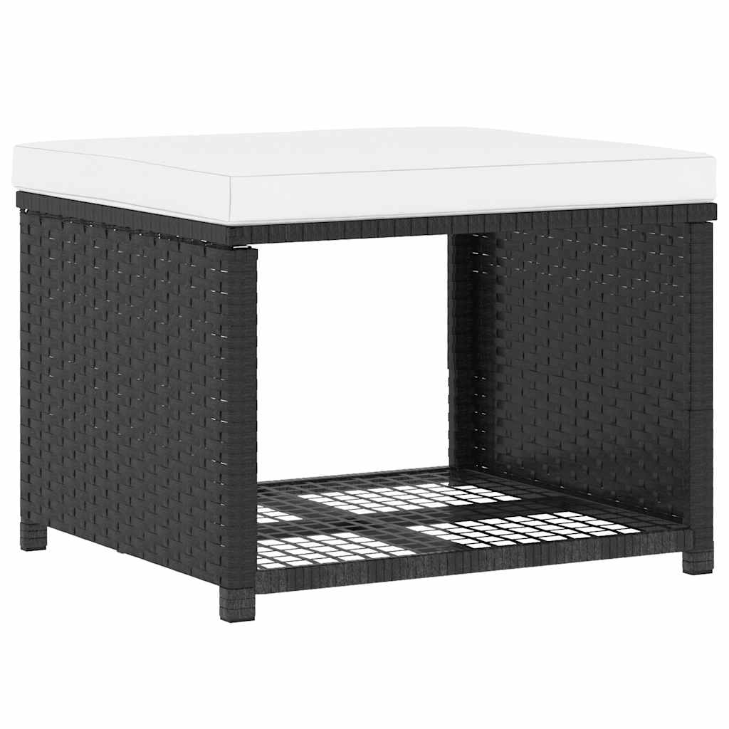 4-tlg. Garten-Lounge-Set Poly Rattan Schwarz - Pazzar.ch