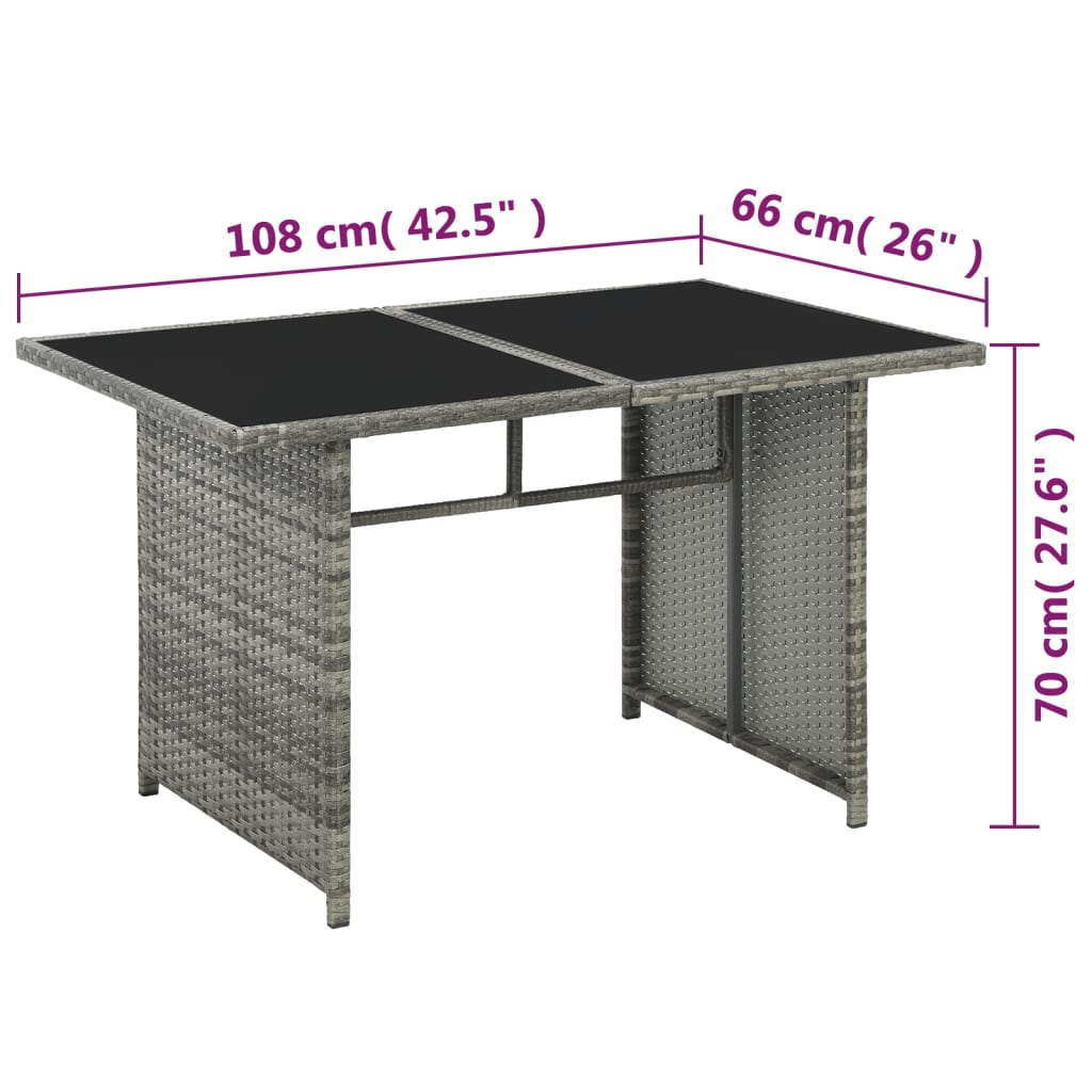 10-tlg. Garten-Lounge-Set mit Auflagen Poly Rattan Grau - Pazzar.ch