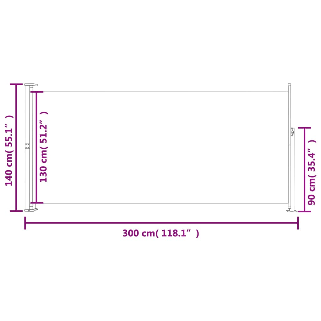 Ausziehbare Seitenmarkise 140x300 cm Creme