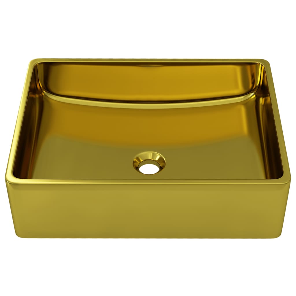 Waschbecken 41 x 30 x 12 cm Keramik Golden - Pazzar.ch