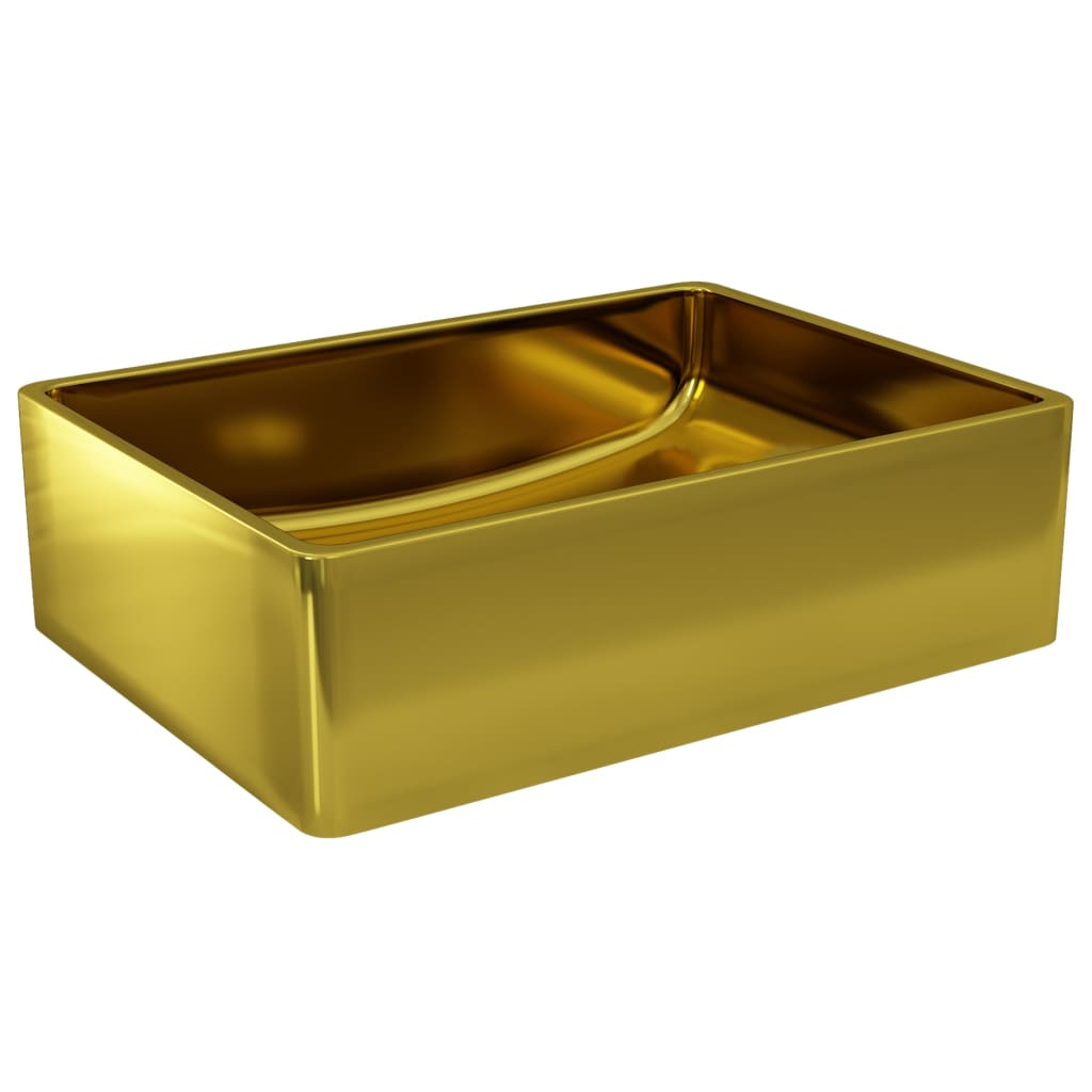 Waschbecken 41 x 30 x 12 cm Keramik Golden - Pazzar.ch