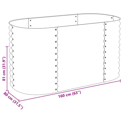 Garten-Hochbeet 160x80x81 cm Verzinkter Stahl Silbern - Pazzar.ch