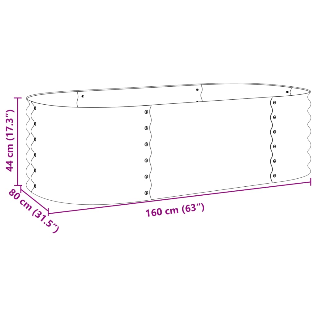 Garten-Hochbeet 160x80x44 cm Verzinkter Stahl Silbern - Pazzar.ch