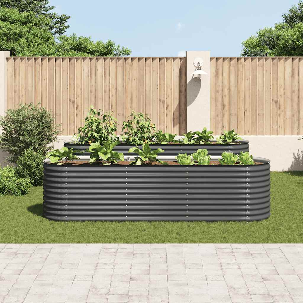 Garten-Hochbeet 320x80x81 cm Verzinkter Stahl Grau - Pazzar.ch
