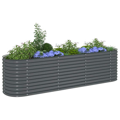 Garten-Hochbeet 320x80x81 cm Verzinkter Stahl Grau - Pazzar.ch