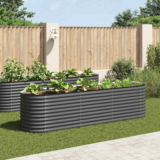 Garten-Hochbeet 320x80x81 cm Verzinkter Stahl Grau - Pazzar.ch