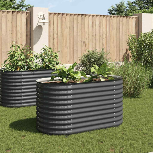 Garten-Hochbeet 160x80x81 cm Verzinkter Stahl Grau - Pazzar.ch