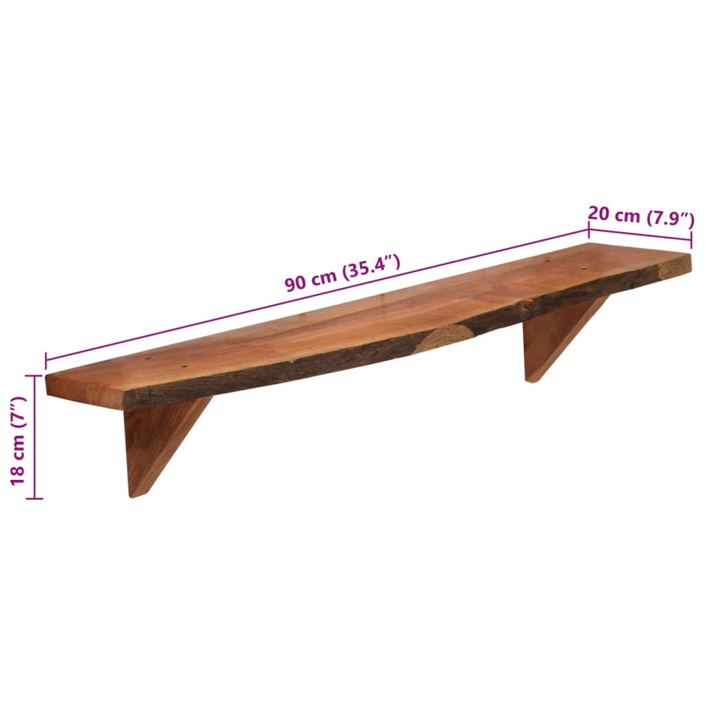 Wandregale 2 Stk. 90 x 20 x 18 cm Massivholz Akazie - Pazzar.ch