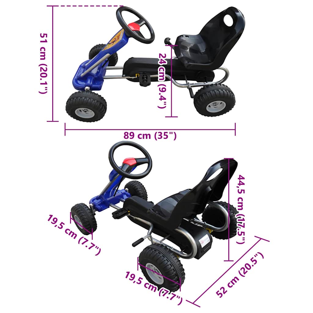 Pedal-Gokart Blau - Pazzar.ch
