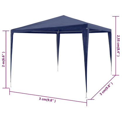 Partyzelt 3x3 m Blau - Pazzar.ch